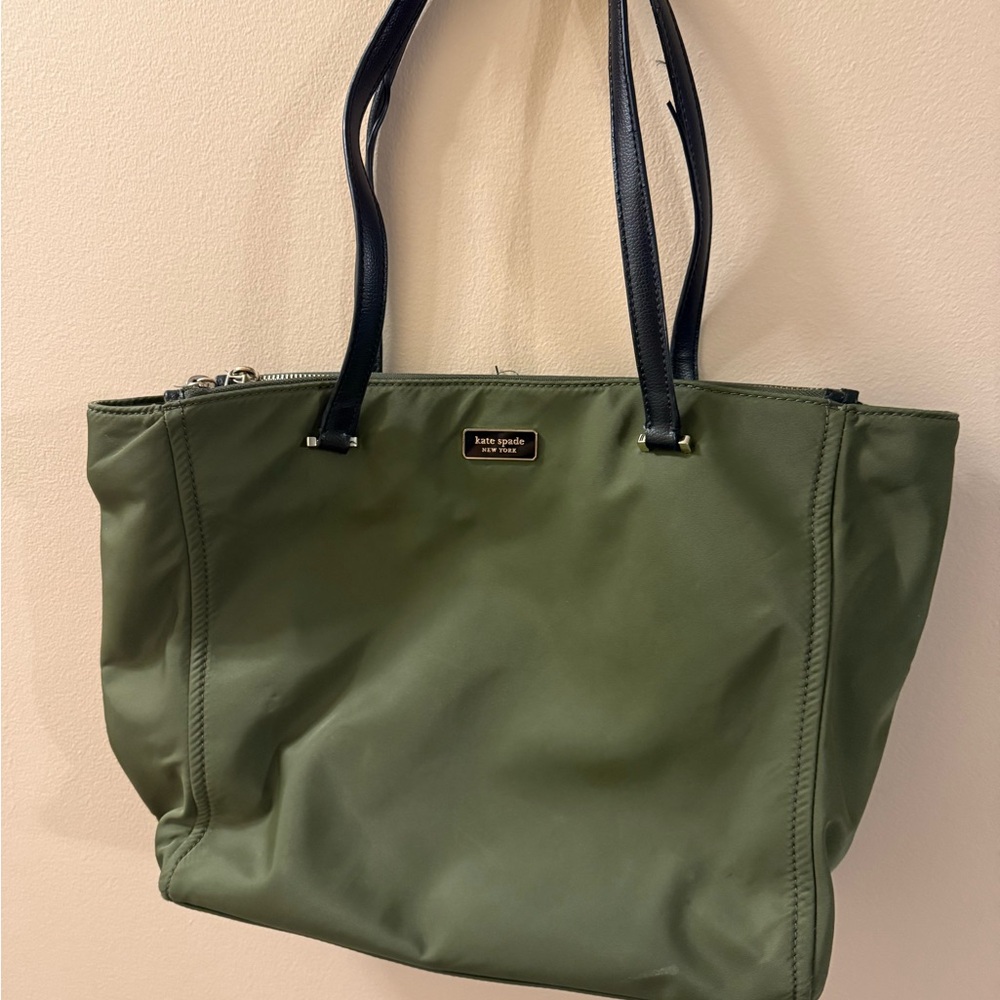 Kate Spade Olive Green Tote with Black